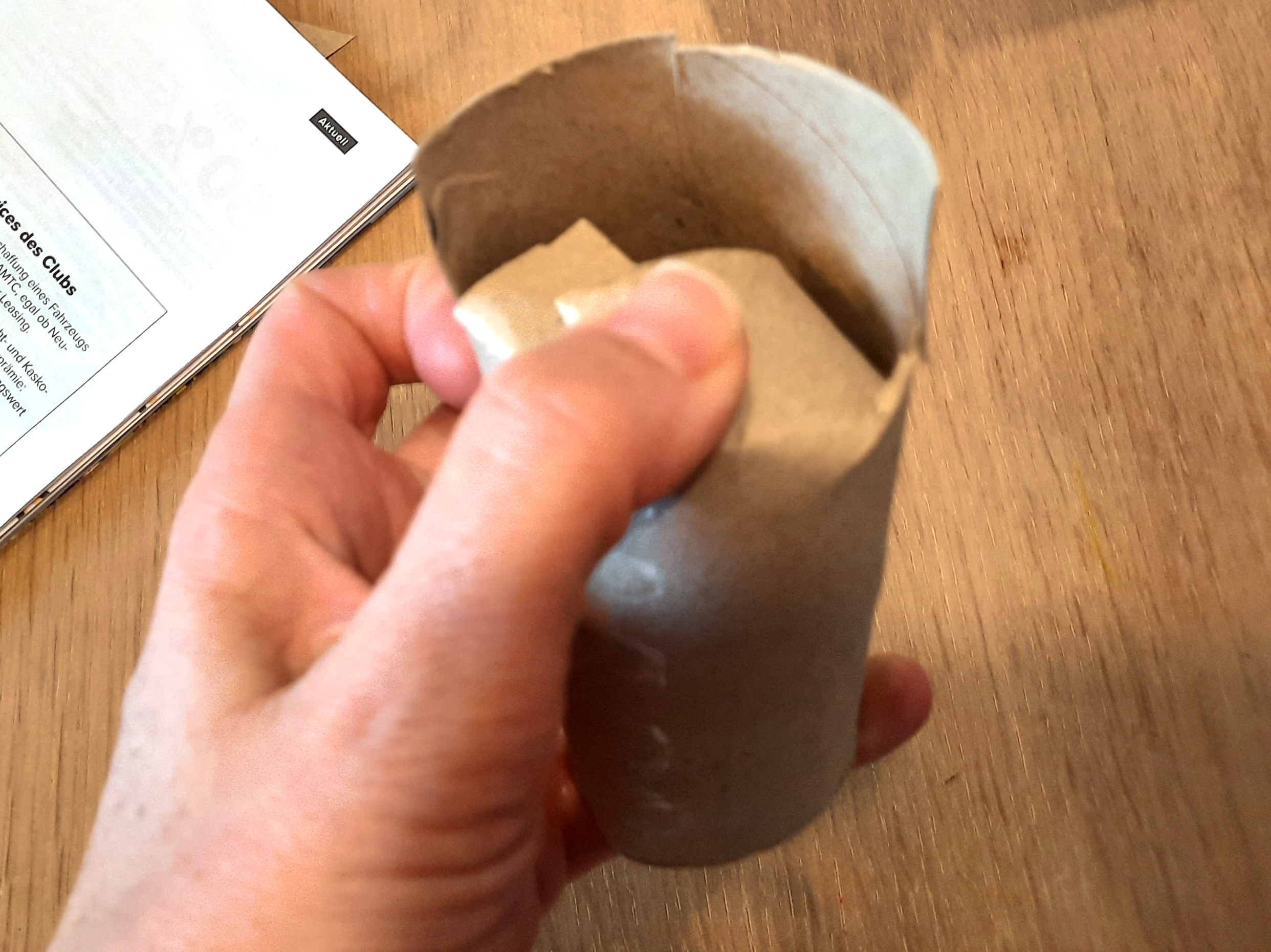 WC-Rolle als Aufzuchtbehälter