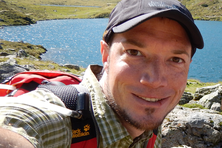 Selfie von Matthias Komarek beim Wandern