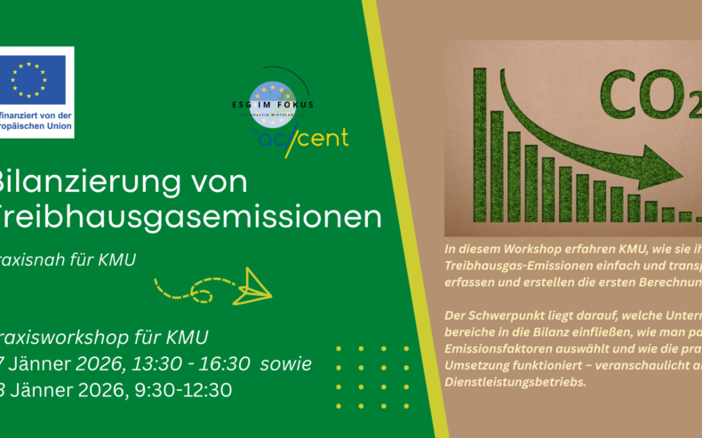 Grafik zum Workshop: Bilanzierung von Treibhausgasemissionen in der Unternehmenspraxis
