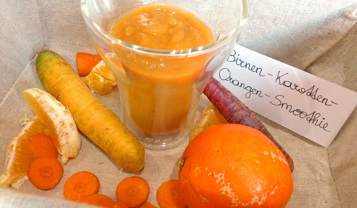 Birnen, Karotten, Orangen Smoothie